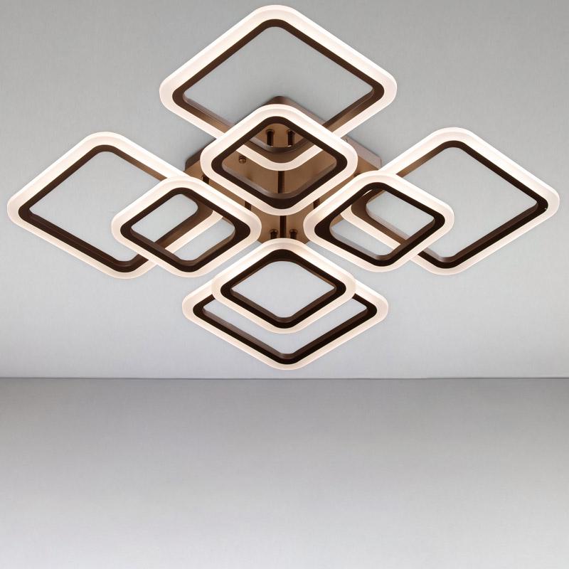 Потолочная люстра LED с диммером Light House SL-18185/4+4B 192W 3000-6000 H120хL600хW600 мм Кофейный