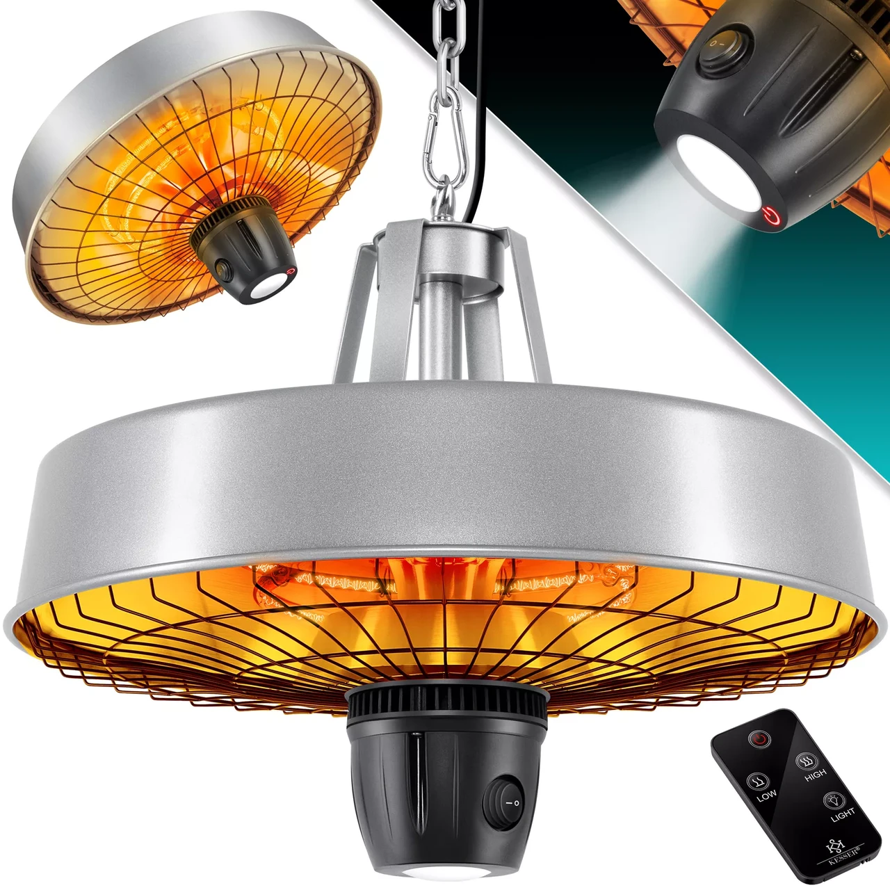 Инфракрасный обогреватель потолочный KESSER 2500 Вт 230В - фото 8