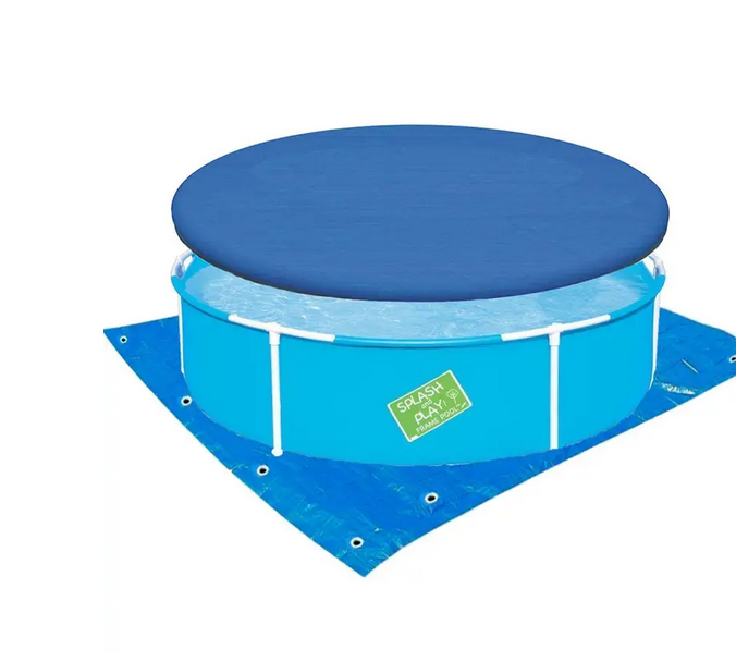 Бассейн каркасный 152х38 см с тентом/подстилкой и шариками 689 л Синий (56283-2 BW)