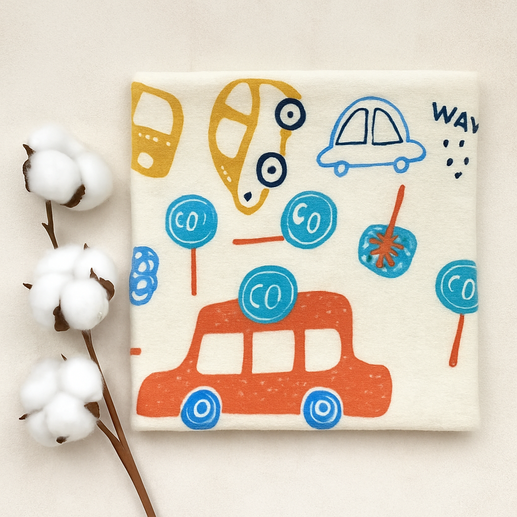 Пелюшка дитяча BST фланелева Машинки 90х80 см (2741419049)