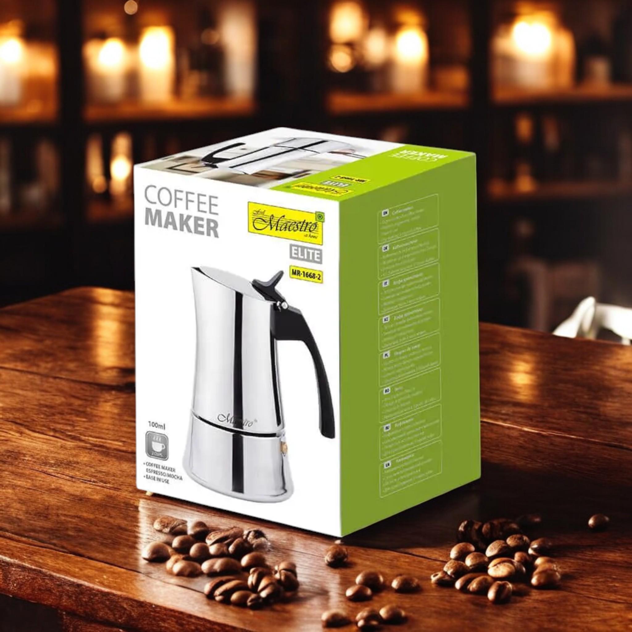 Кофеварка гейзерная Espresso Moka Maestro MR-1668-2 на 2 чашки из нержавеющей стали 100 мл Silver (G_MR1666/2Silver) - фото 6 Кофеварка гейзерная Espresso Moka Maestro MR-1668-2 на 2 чашки из нержавеющей стали 100 мл Silver (G_MR1666/2Silver) - фото 6