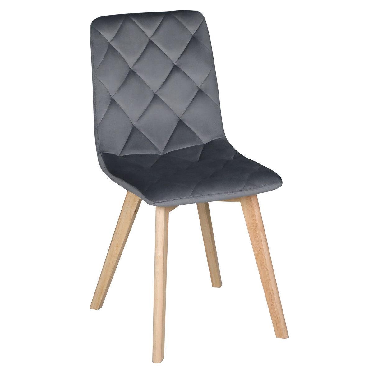 Стул кухонный ANETTE каркас каучуковое дерево ткань Бархат Серый