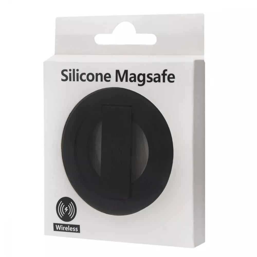 Держатель-кольцо для телефона Silicone MagSafe с подставкой Черный (13925338) - фото 2