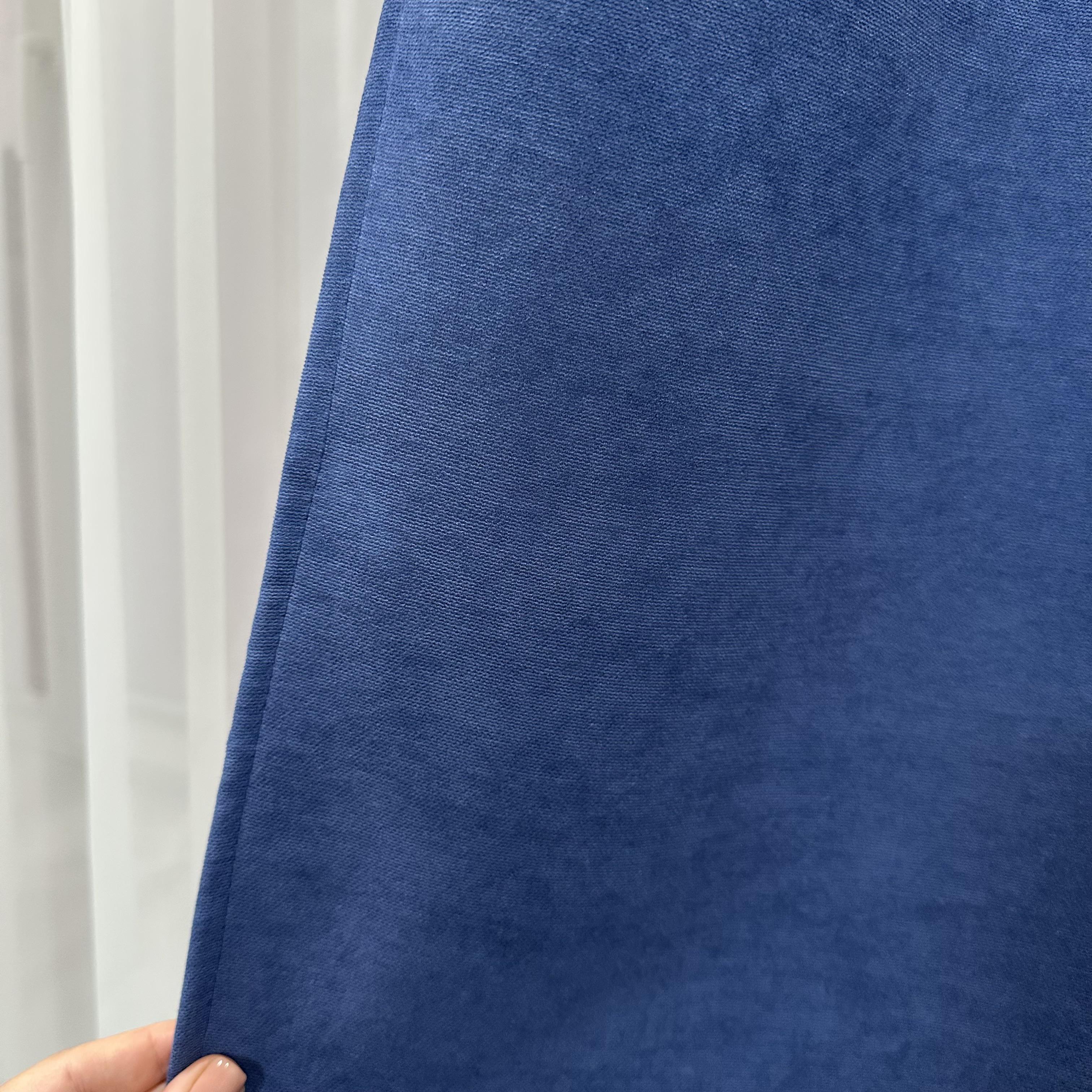 Комплект штор мікровелюр 2 шт. 1,5х2,7 м готові на шторній тасьмі 6 см Синій (petek-V34) - фото 8 Комплект штор мікровелюр 2 шт. 1,5х2,7 м готові на шторній тасьмі 6 см Синій (petek-V34) - фото 8