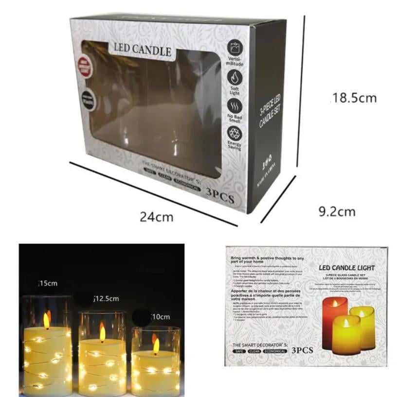 Набор 3 светодиодные электронные свечи LED 3 штуки в комплекте на батарейках с тёплым белым светом 2026 MA765 - фото 4 Набор 3 светодиодные электронные свечи LED 3 штуки в комплекте на батарейках с тёплым белым светом 2026 MA765 - фото 4