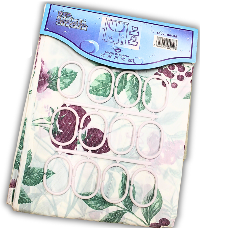 Шторка для душа утолщенная 180х180 см Ягодки