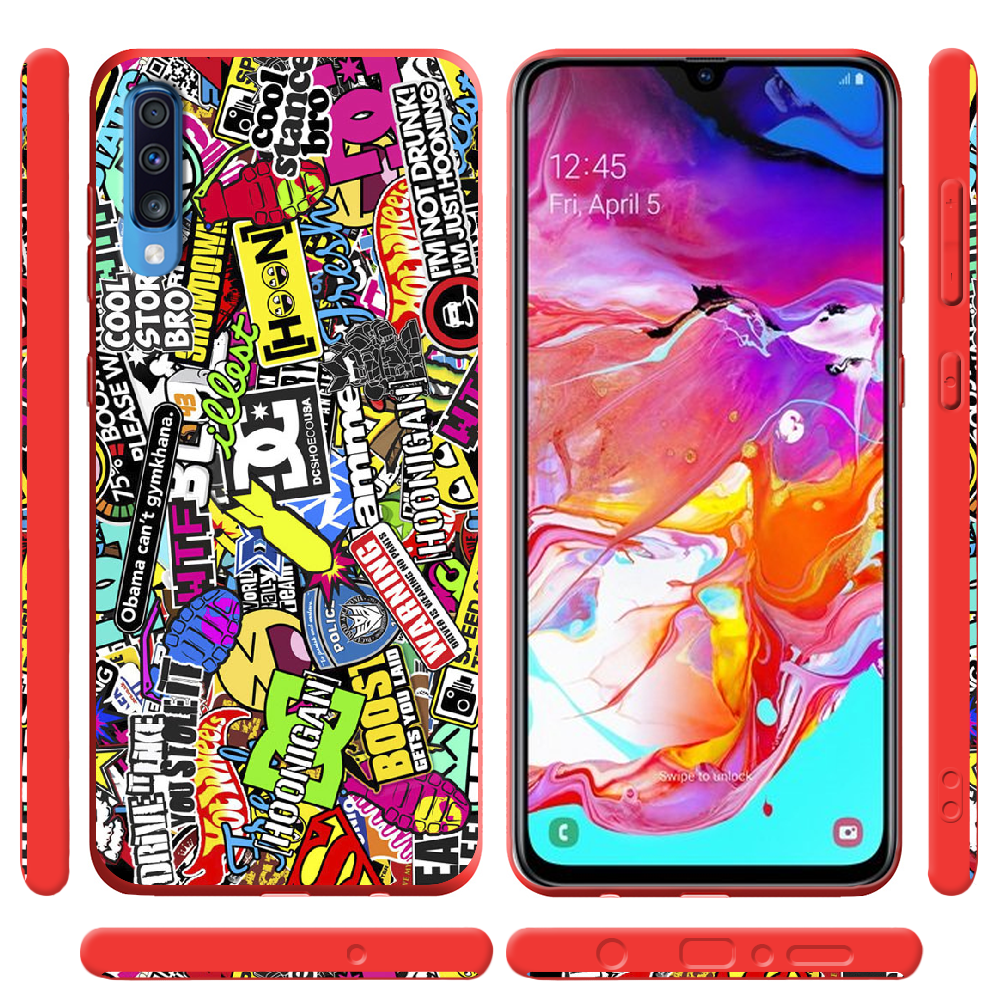 Чохол BoxFace Samsung A705 Galaxy A70 Multicolored Inscriptions Червоний силікон  (36860-up880-37425) - фото 2