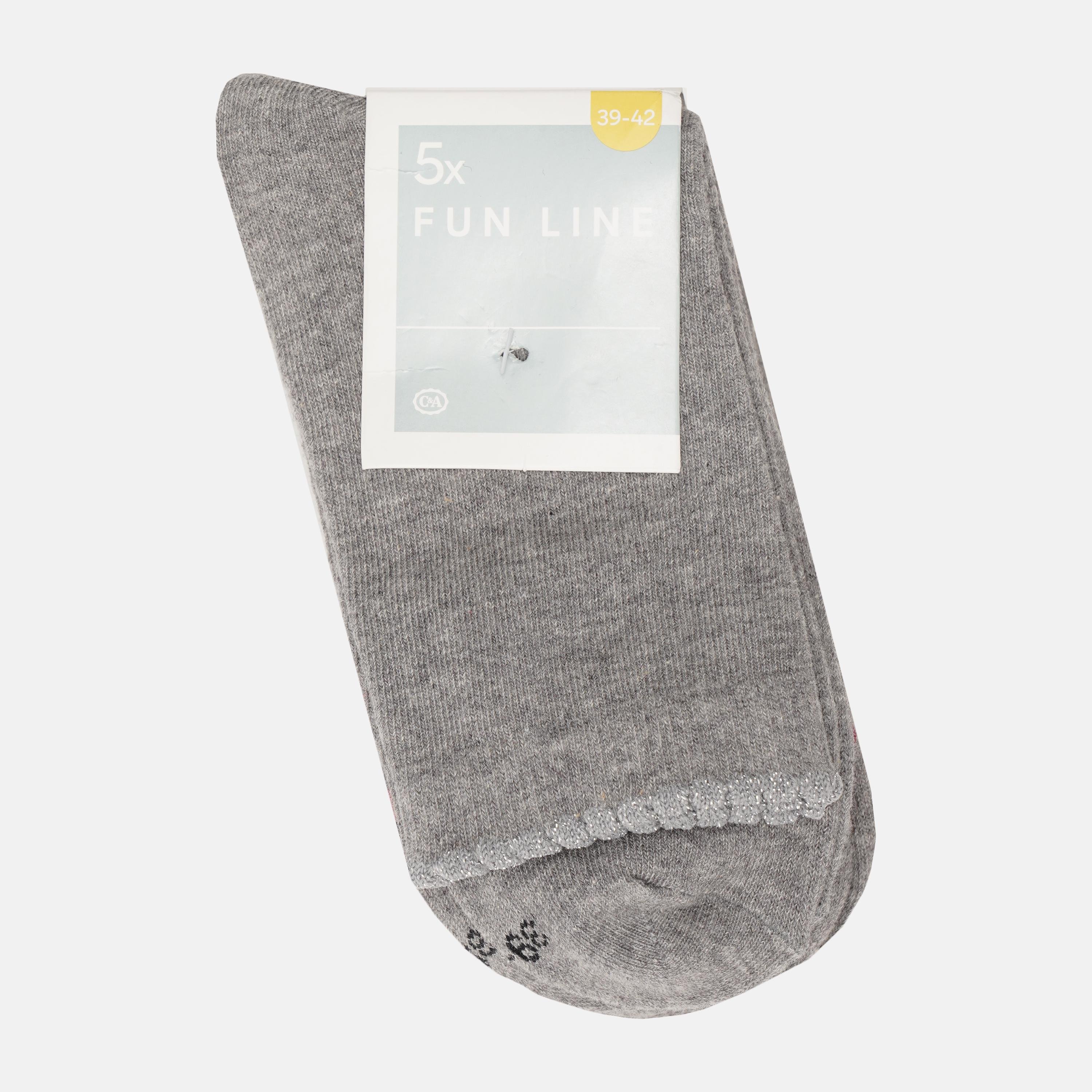Шкарпетки C&A 5 пар р. 35-38 Сірий (5867679440503)