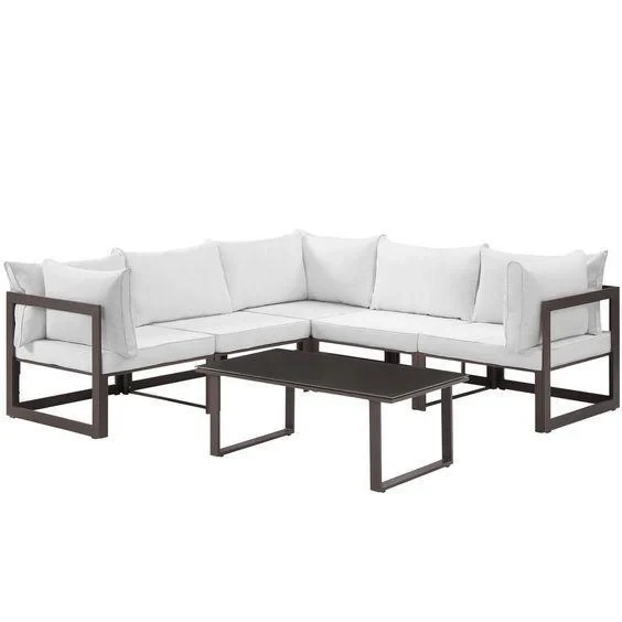 Комплект уличной мебели мягкой Loft с металлическим каркасом Белый (KS-1307-NM)