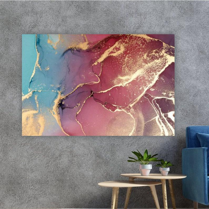 Картина на холсте KIL Art Розово-золотой мрамор 81x54 см (72)