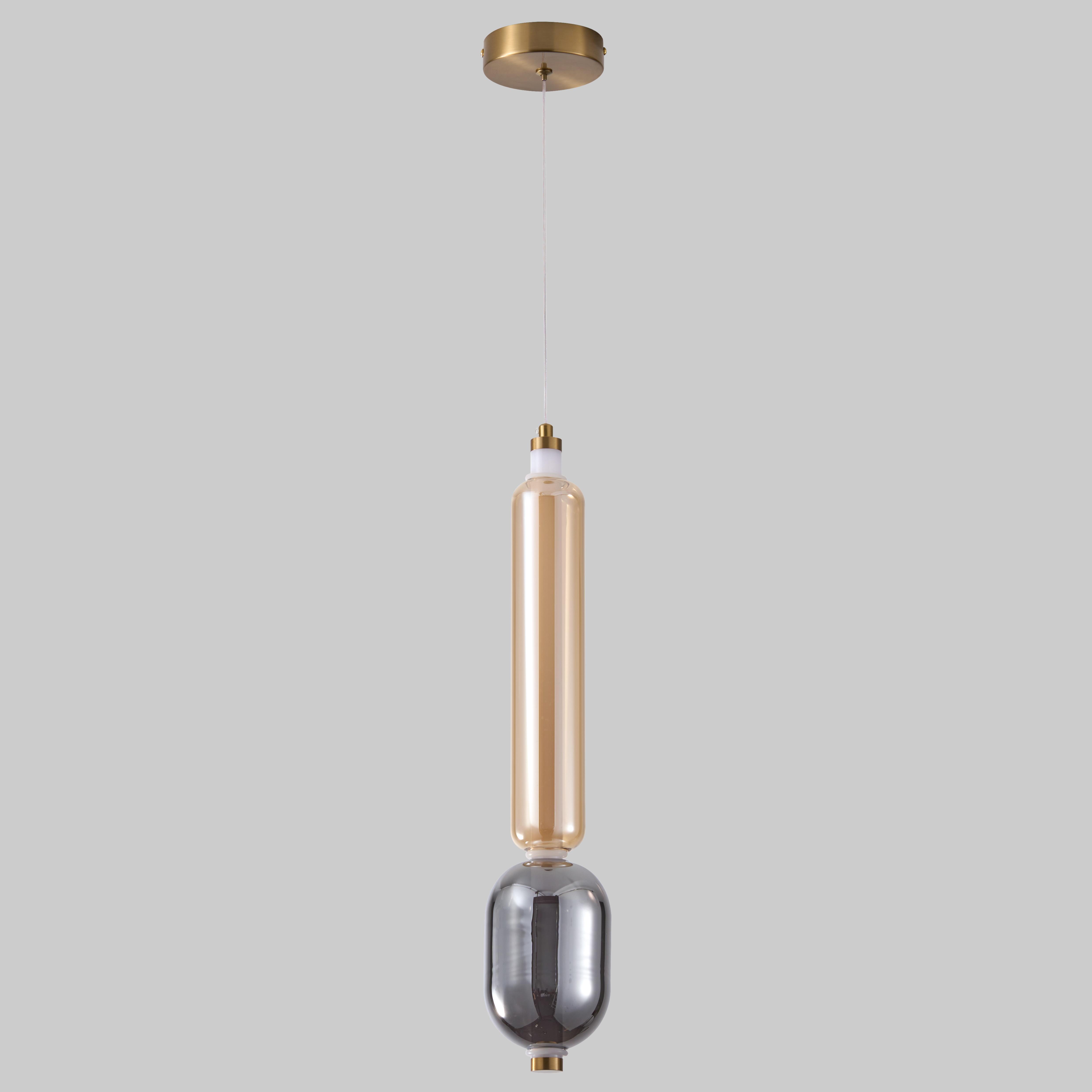 Світильник підвісний скляний 7W Бронзовий (88-P68149 AB+AM+SM)