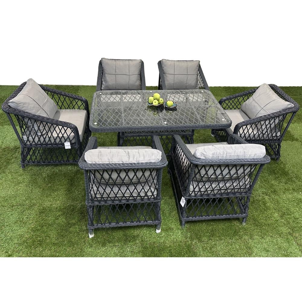 Комплект садових меблів SNMZ MILAN 6 штучний ротанг Антрацитовий