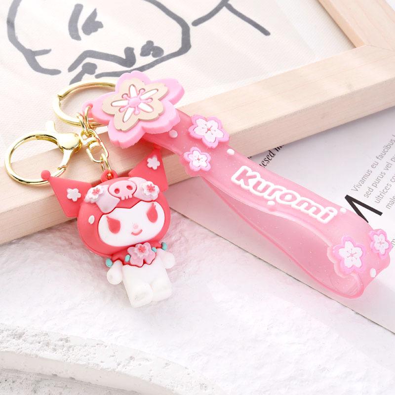 Брелок для ключів Kuromi Hello Kitty Sakura Рожевий (059)
