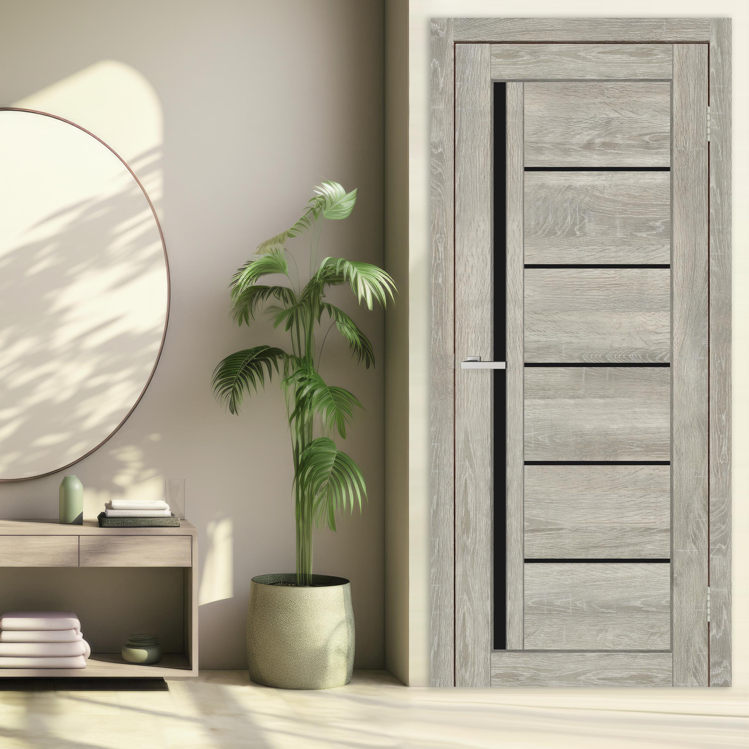 Двери Англия стекло черное 2000х900 мм Дуб Дейтон (60887)