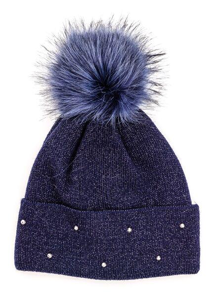 Шапка детская для девочек Мери D815 флис 50-54 см Синий