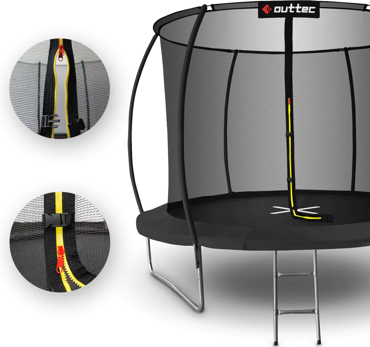 Батут Outtec Pumpkin с внутренней сеткой 14 футов 435 см Черный (408389) - фото 4