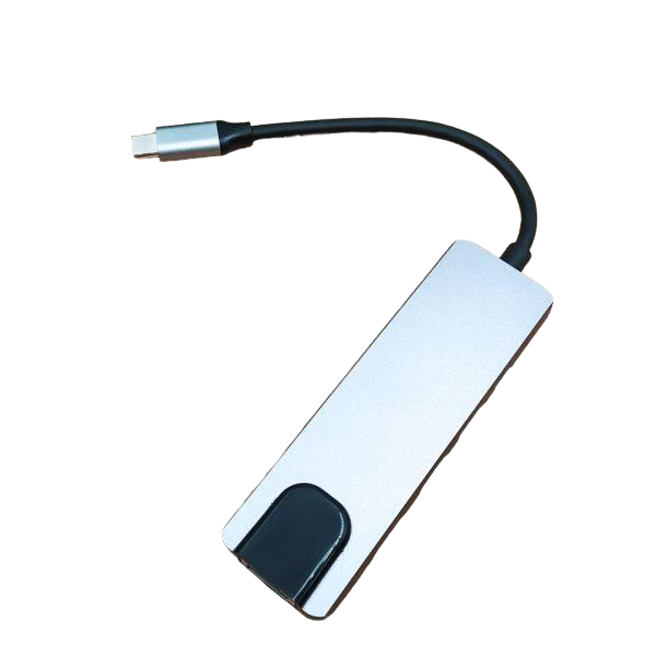 Хаб Type-C 5в1 універсальний (RJ45+USB-C+2USB3.0+HDMI)