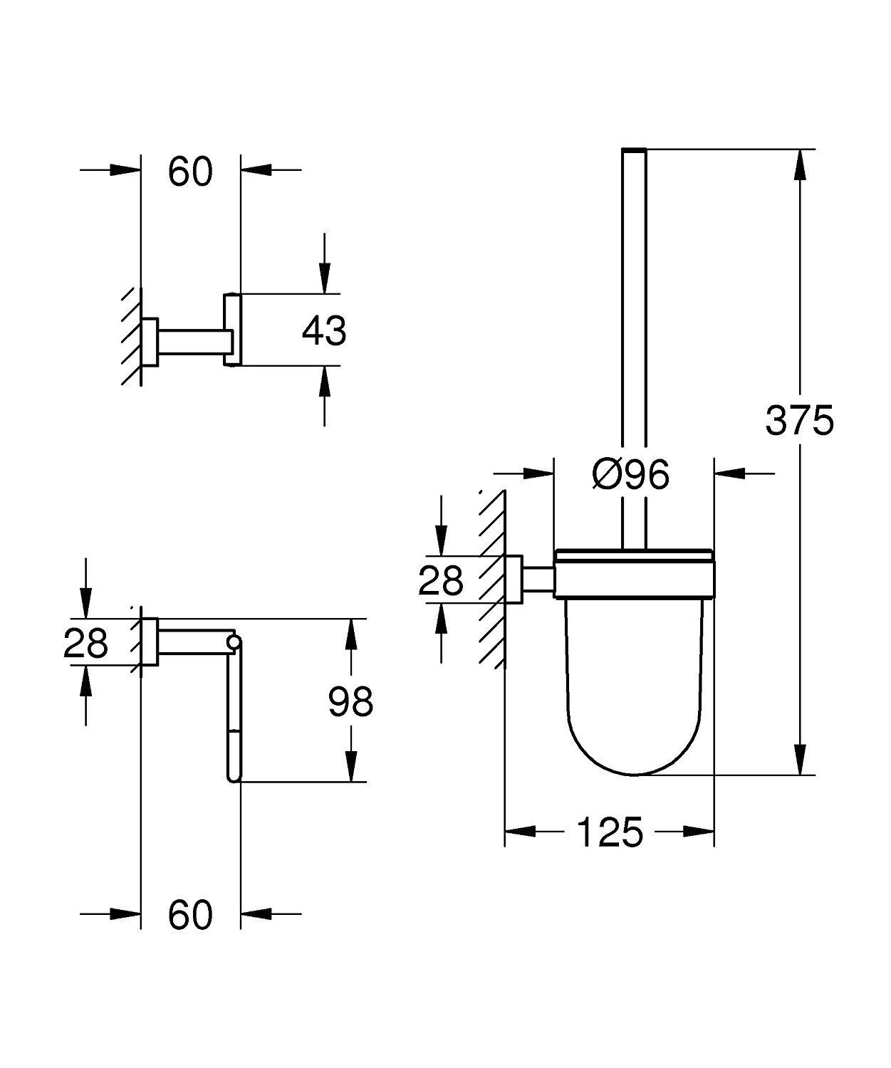 Набір аксесуарів для ванної Grohe Essentials Cube 40757001 Хром (111248) - фото 2