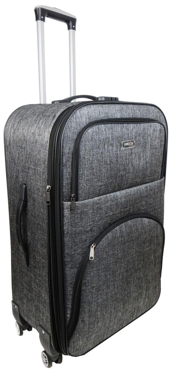 Валіза тканинна велика Gedoх на колесах L 100 л Сірий - фото 2