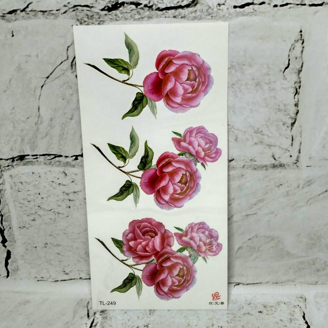 Тату временные Цветы лист 9x19 см (TL-249)