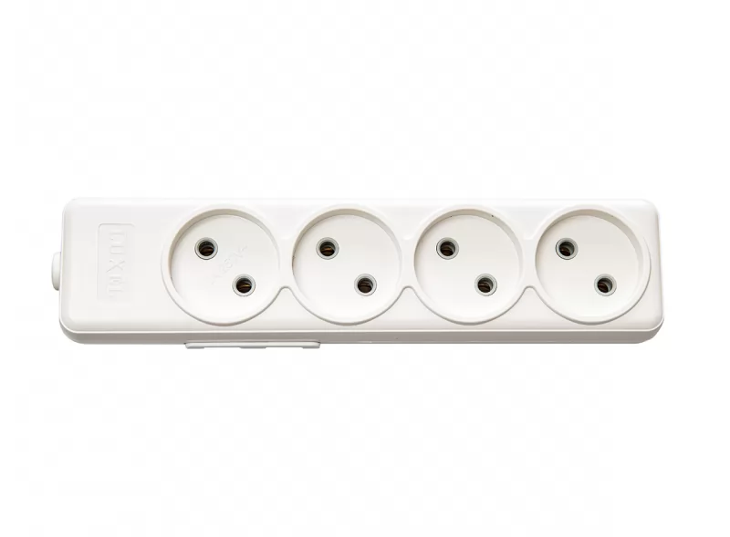 Колодка Luxel AURA 4 розетки без заземления 7341 10А (1768)