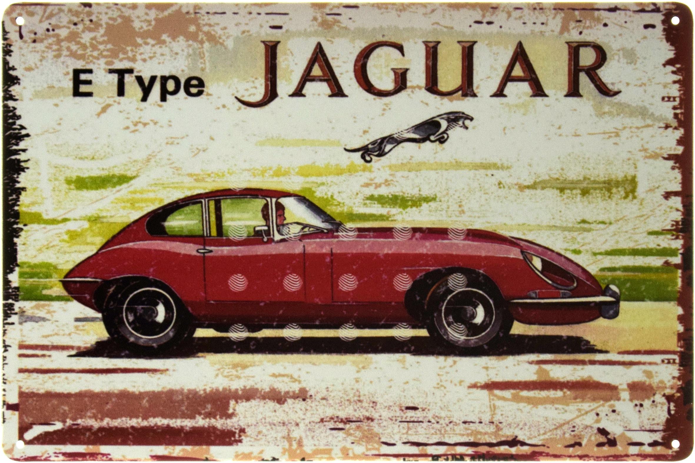 Табличка металева Jaguar E Type 20x30 см