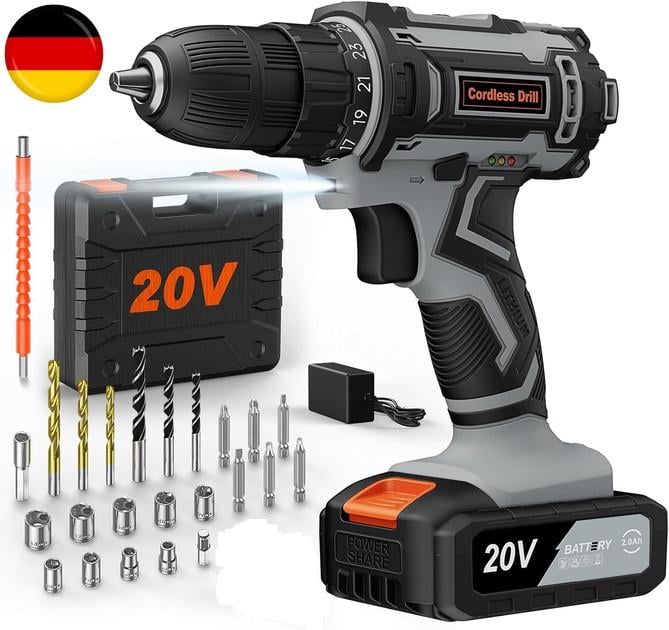 Дрель-шуруповерт аккумуляторный 20 В (2448217471)