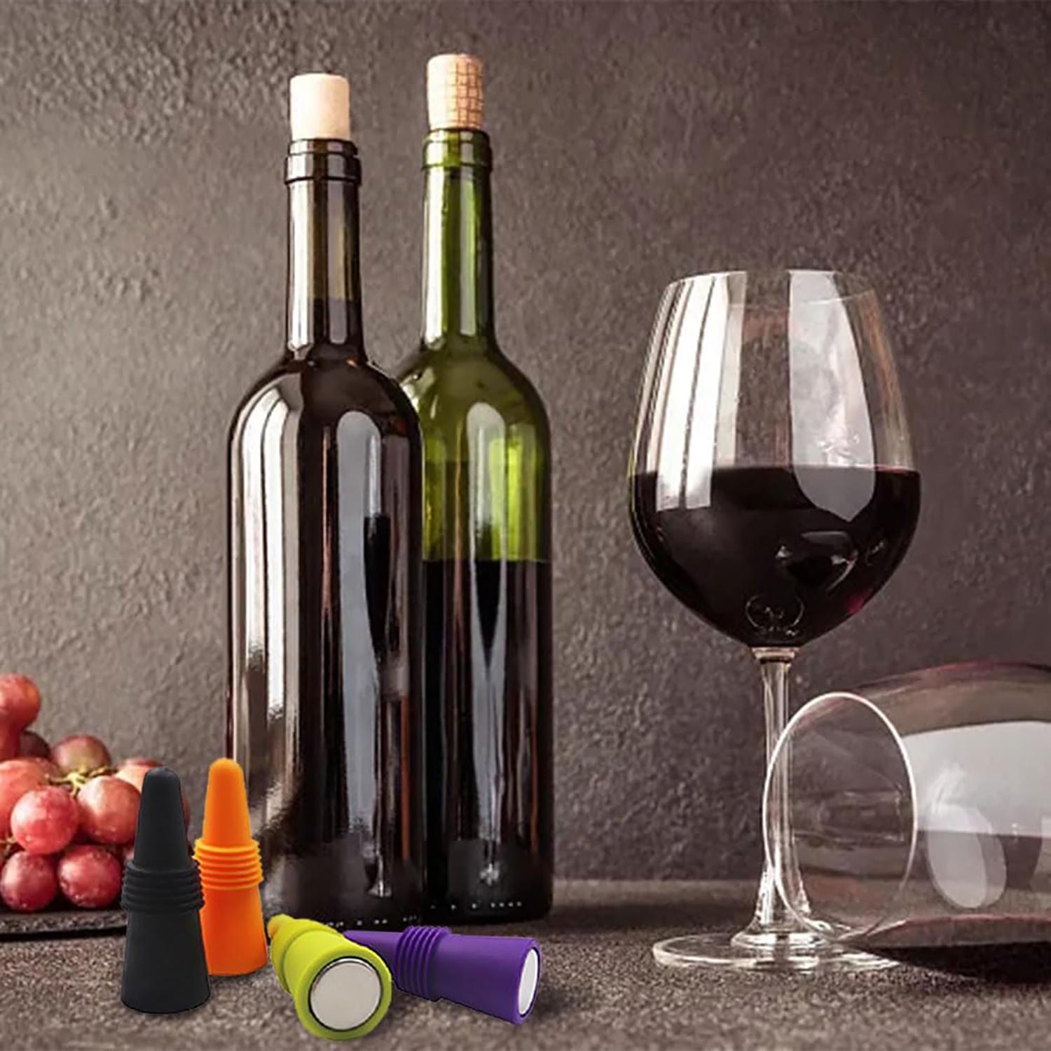 Комплект пробок для бутылок вина и шампанского многократные силиконовые 6 см 2 шт. (24099405) - фото 13