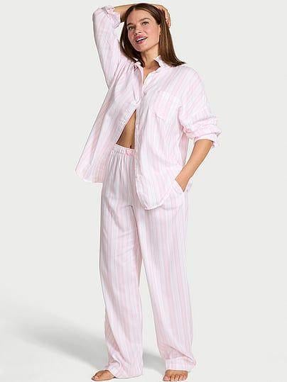 Пижама Victoria's Secret Modal-Cotton Long Pajama Set M Розовый (27178729D)