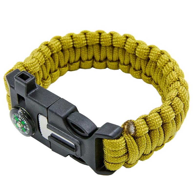 Браслет з паракорда с компасом и кремнем Paracord Fire Starter Bracelet TY-6836 Олива (1008590-Other)