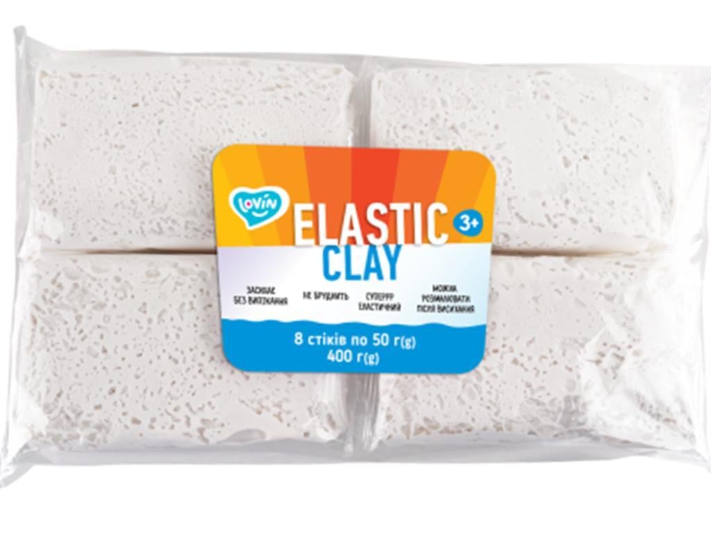 Набір для ліплення з повітряним пластиліном Lovin 400 г elastic clay White (MTT-166357)