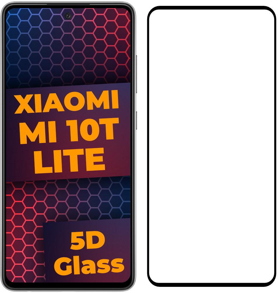 Стекло 5D Xiaomi Mi 10T Lite защитное Full Glue Black (21417)