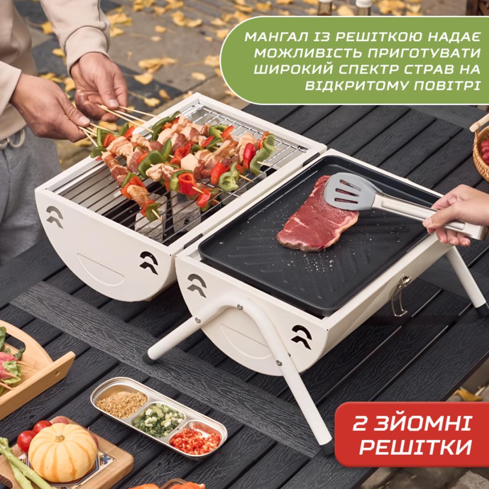Мангал-гриль Бочка двухсторонний с двумя решетками White (25105770) - фото 4