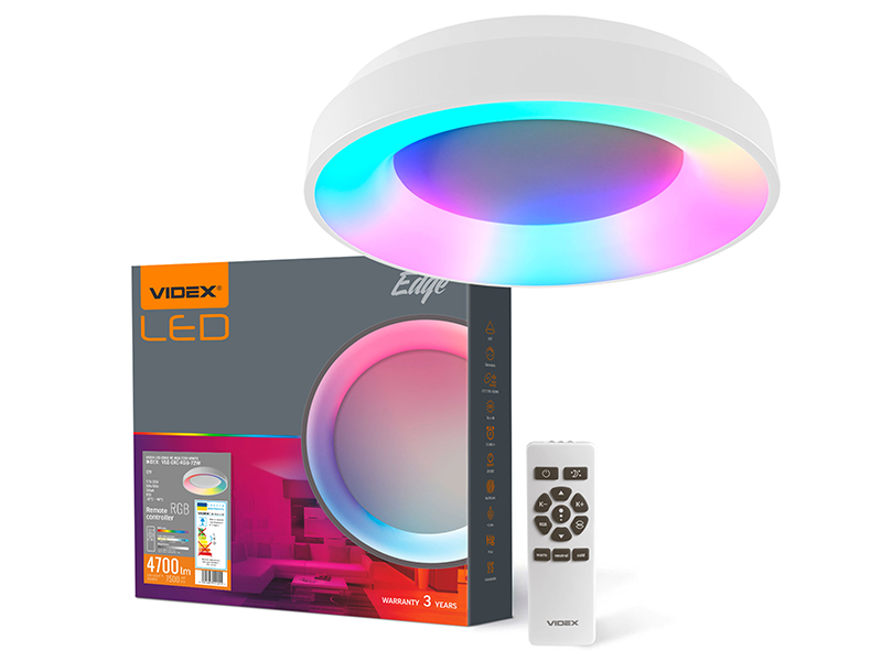 Светильник светодиодный Videx EDGE-RC-72W RGB круглый White (VLE-ERC-RGB-72W)