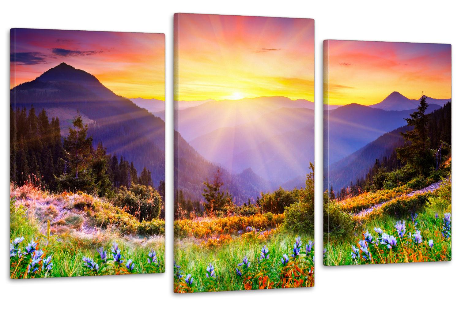 Модульная картина в гостиную/спальню Закат 70х130 см (Art-663_3)