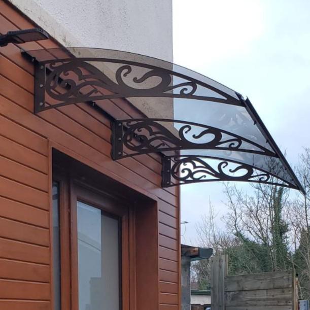 Козырек-навес Prime Лоза монолитный поликарбонат 3 мм 200х100 см Черный шоколад (33675577)