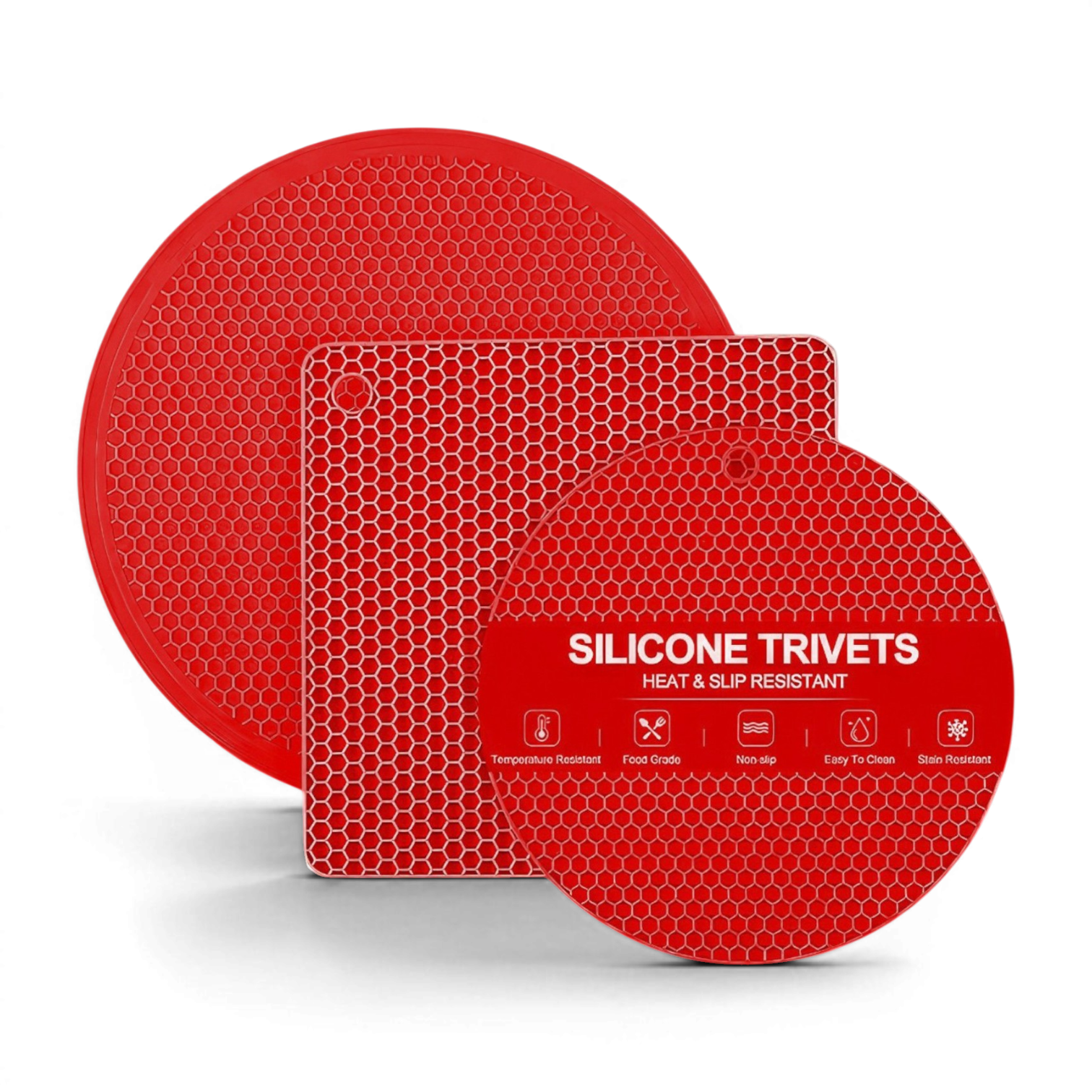 Набор подставок под горячее GDragon Home 3 шт. Красный (75_2_0_2)