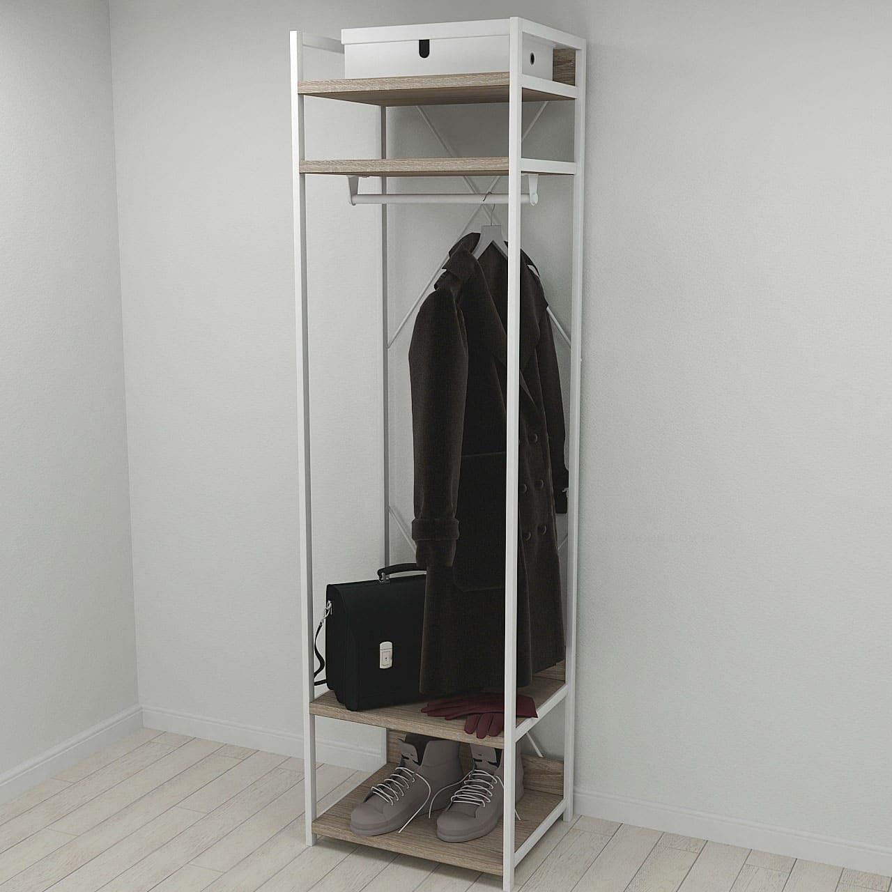 Шкаф Ferrum-decor Гардероб Уни секция 2 серии Конект металл/ДСП 32 мм 220x60x50 см Белый/Дуб Сонома Трюфель (FRD-104546) Шкаф Ferrum-decor Гардероб Уни секция 2 серии Конект металл/ДСП 32 мм 220x60x50 см Белый/Дуб Сонома Трюфель (FRD-104546)