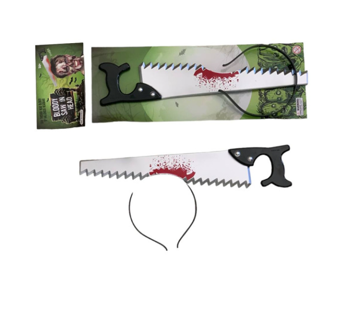 Обруч Пила в голове прикол на Хэллоуин 35х7 см (5-48977)