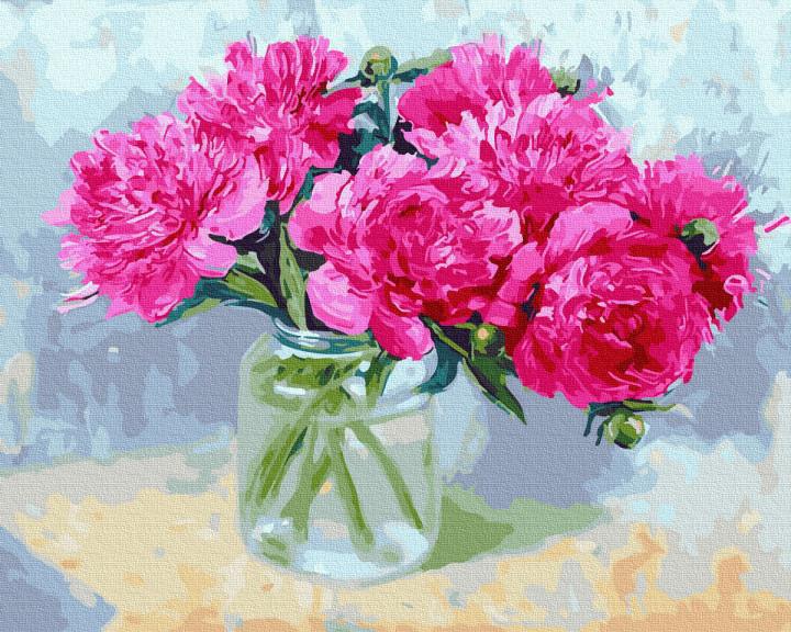 Картина по номерам Brushme Rainbow Art Малиновые пионы 40х50 см  (BRM34126)