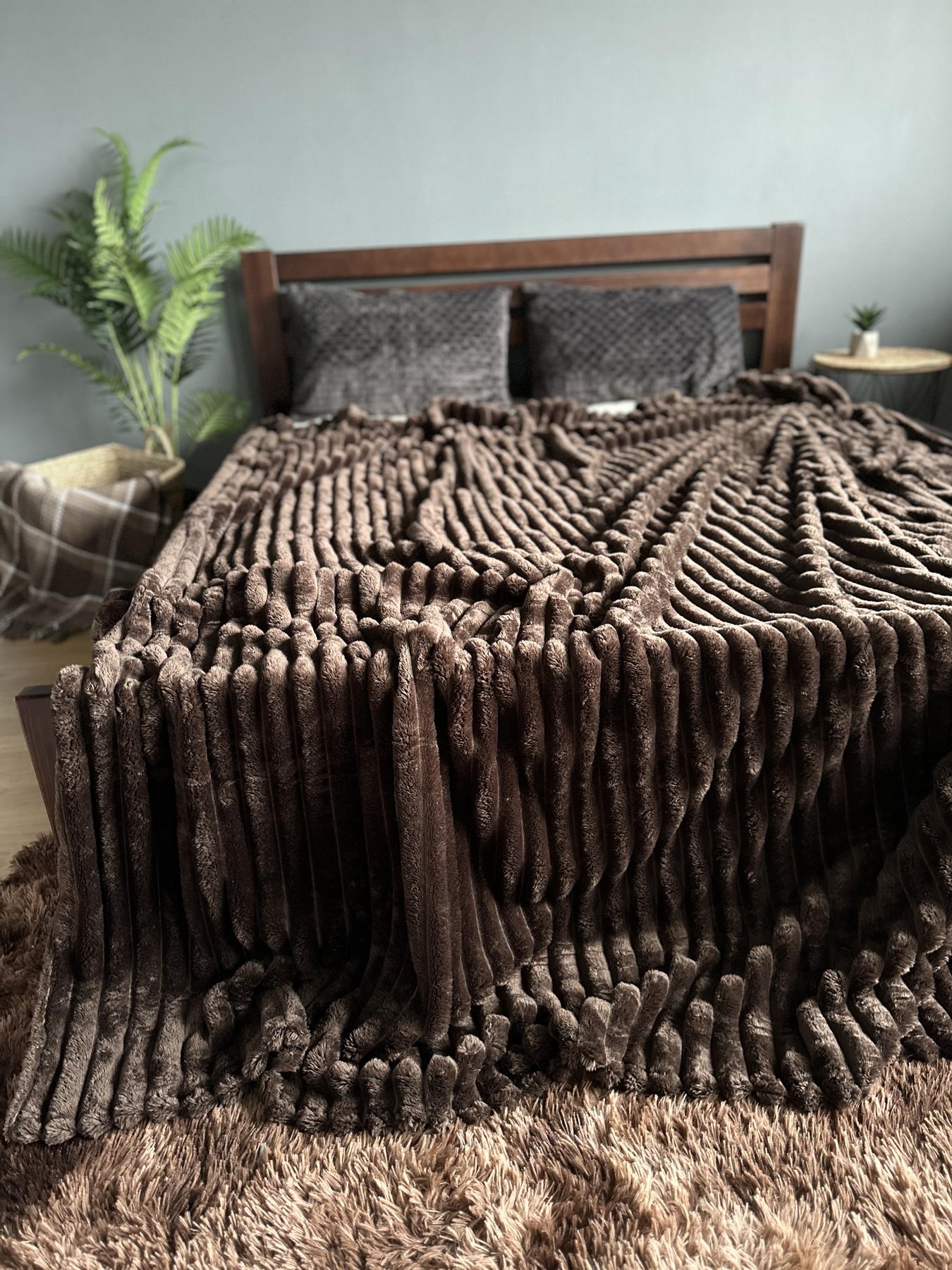 Покривало Королівський шарпей євро 200х220 см Шоколадний - фото 3