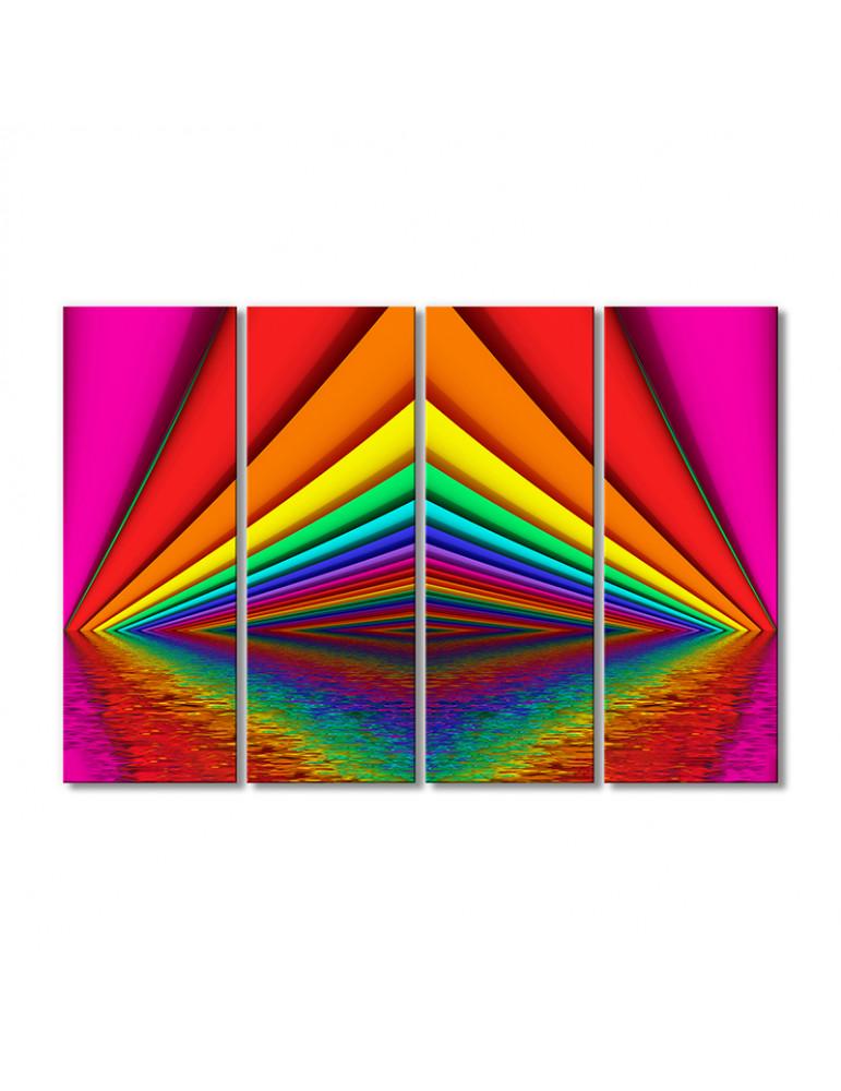 Картина модульная Радужный мир 4 модуля 90x135 см