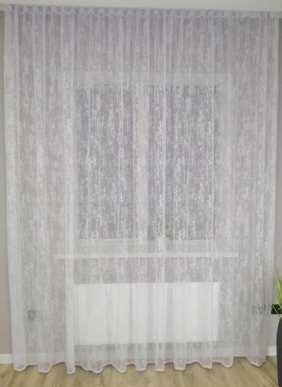 Тюль жаккард мрамор на тесьме 100х270 см Белый (мрамор 270) Тюль жаккард мрамор на тесьме 100х270 см Белый (мрамор 270)