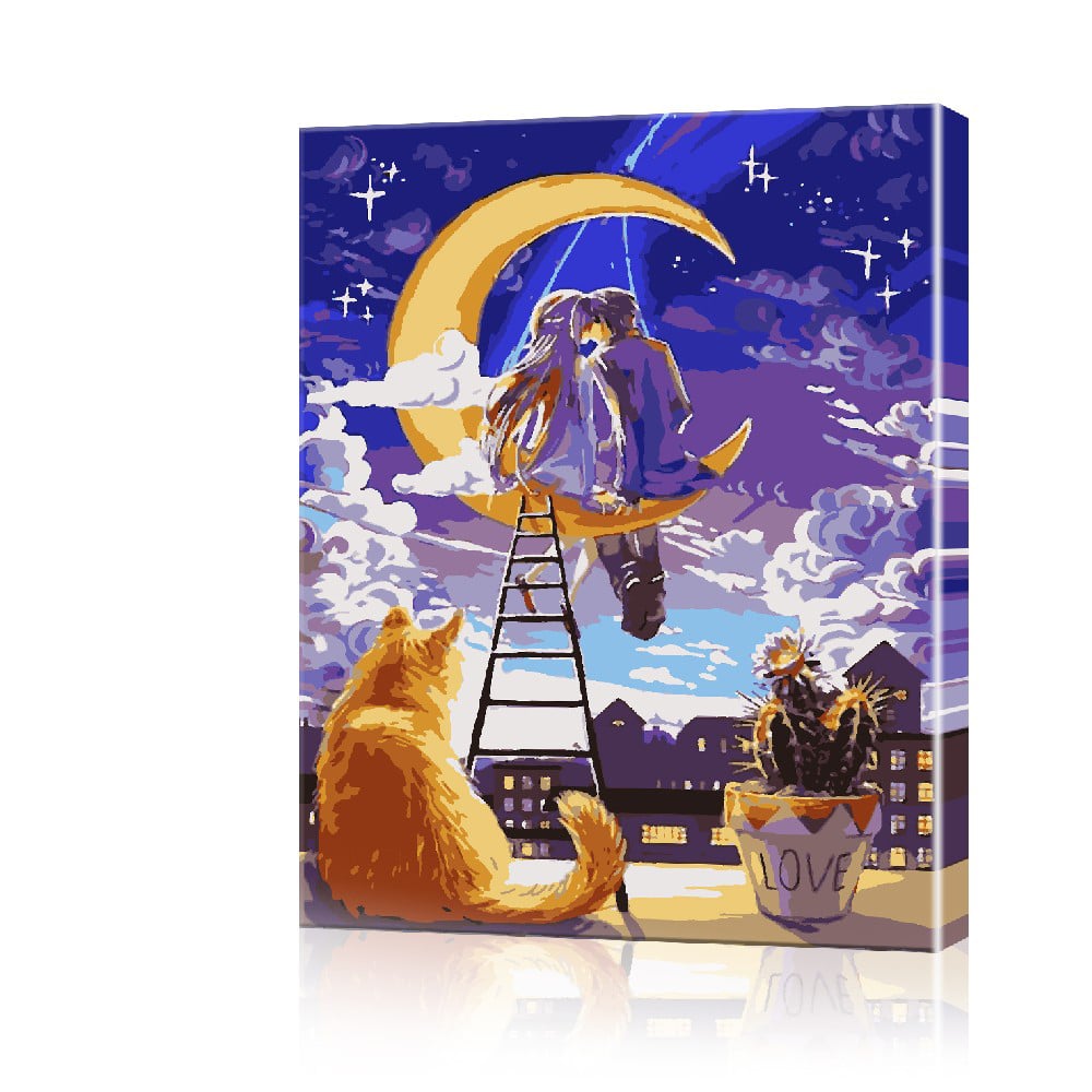 Картина по номерам ArtSale Пара на месяце PBN0166 40х50 см