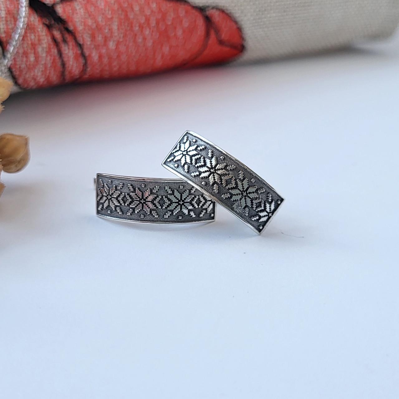 Серьги Вышиванка без камней 925 пробы 3,50 г (2025)