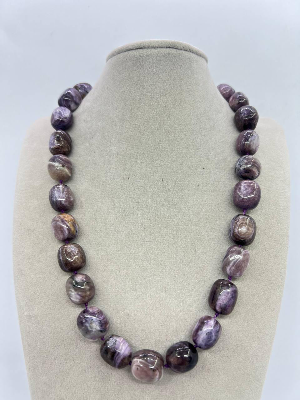 Бусы чароит 15х13х12 мм 44 см Разноцветный (11144)