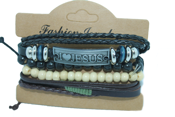 Браслет I love Jesus композиция 4 шт.