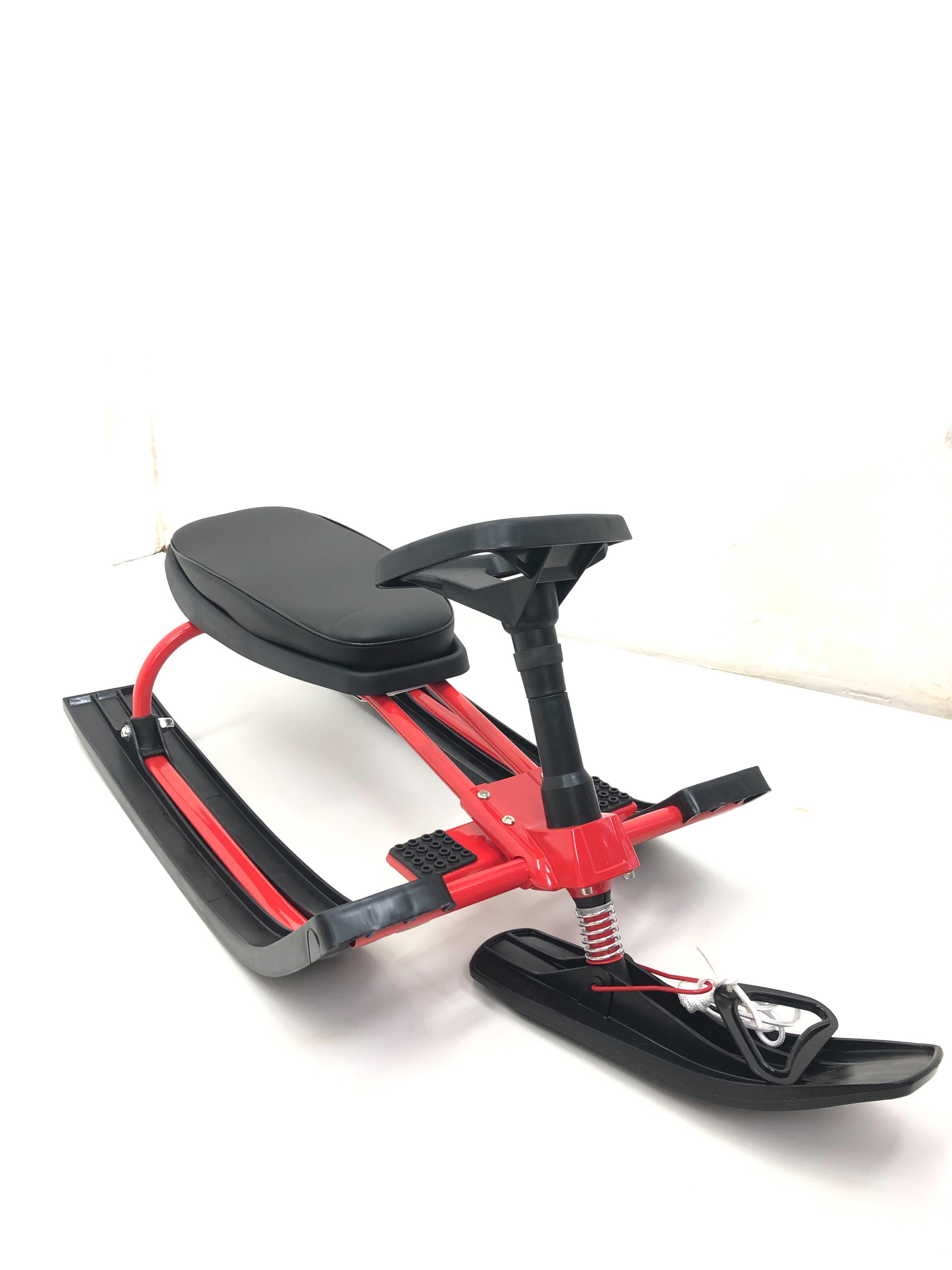 Детский снегокат санки Mustang с мягким сиденьем Красный