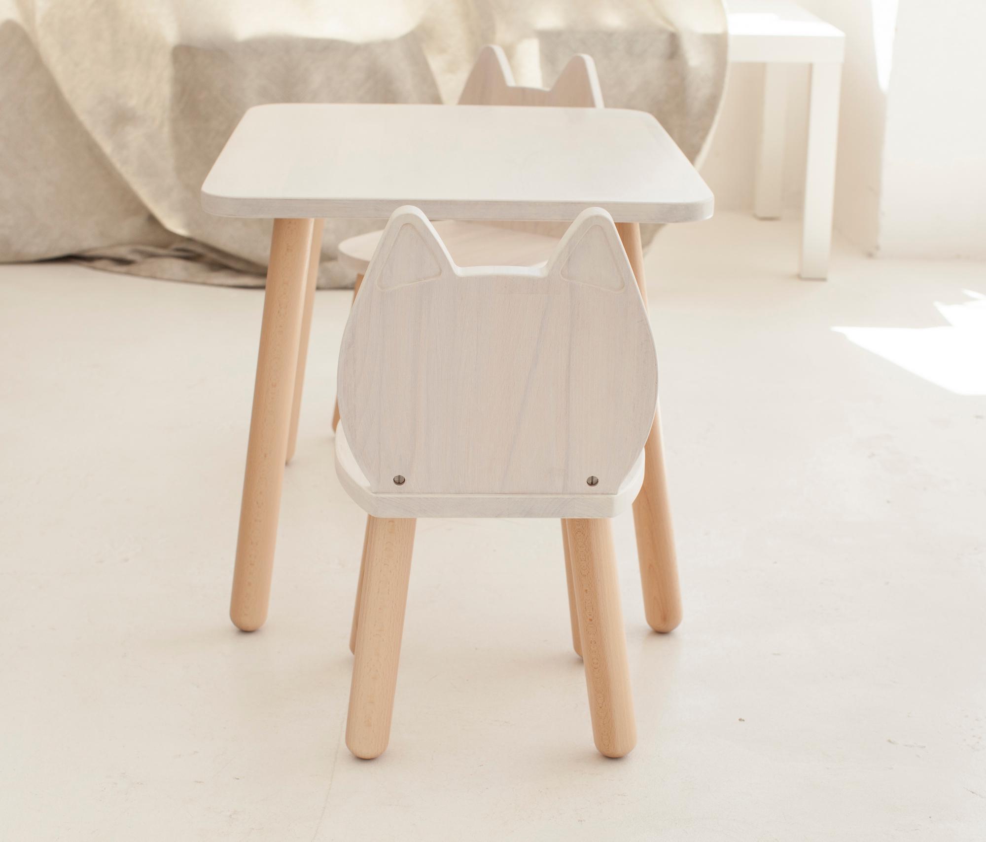 Детский деревянный стульчик Tatoy Котик для детей 4-7 лет Белый - фото 4 Детский деревянный стульчик Tatoy Котик для детей 4-7 лет Белый - фото 4