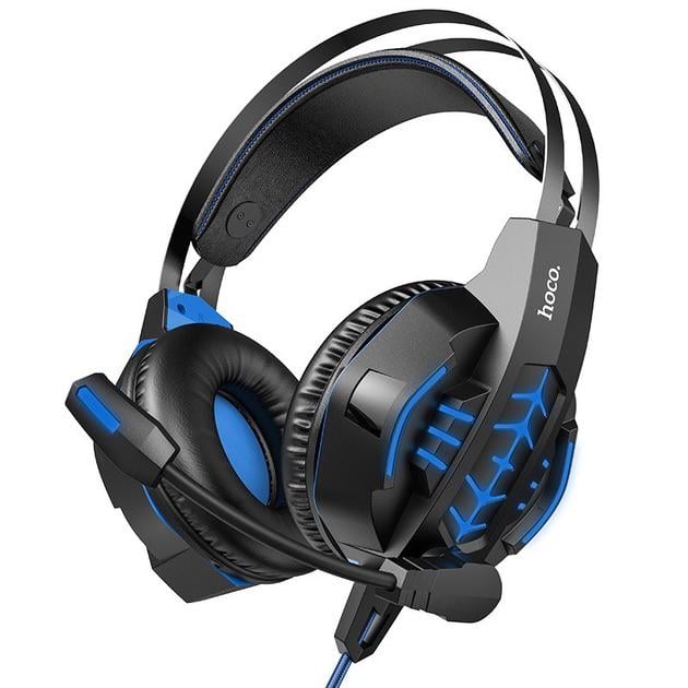 Наушники игровые Hoco Gaming Headset для ПК/PS Черно-голубой